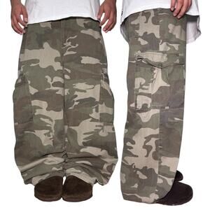 Baggy Open Trails Loose Fit y2k Jeans 40x28 Wide Leg Skater Type Camo